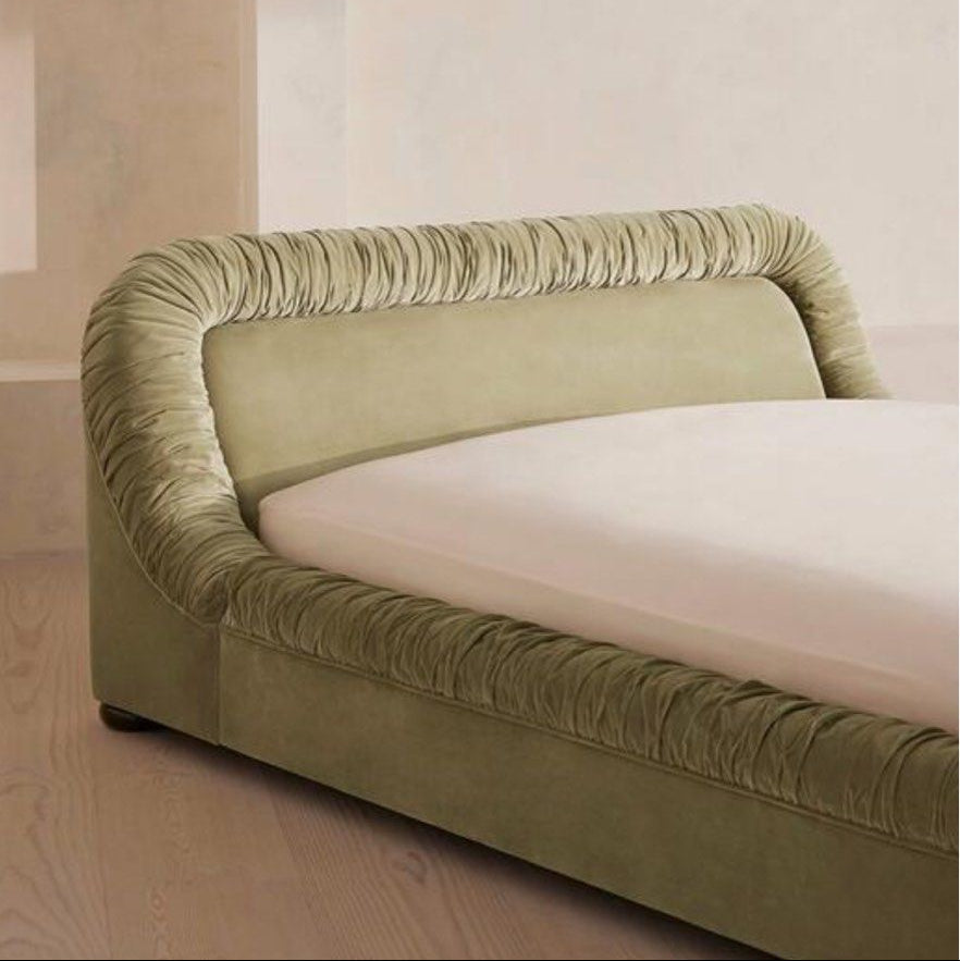 NATTE Modern Velvet Bedframe - Radical Homes Singapore