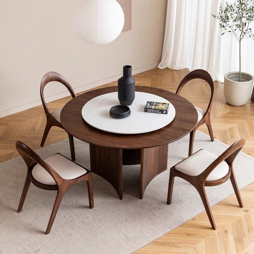 FRANCO Modern Dining Table with Lazy Susan and Chair - Radical Homes Singapore