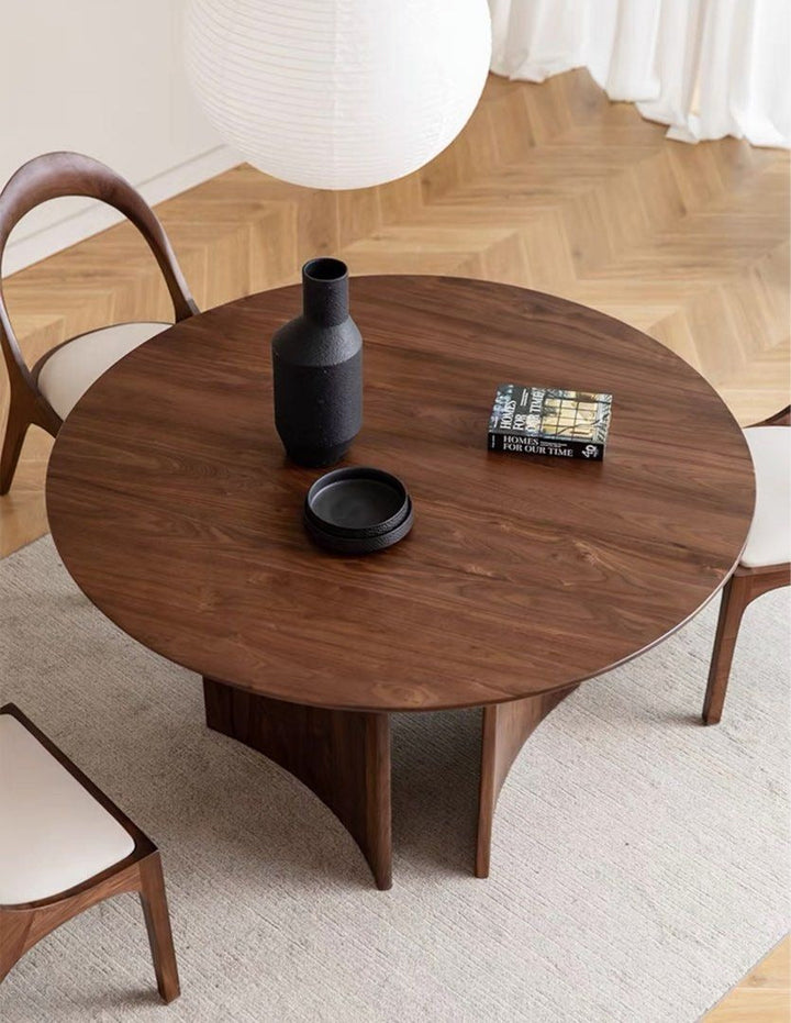 NOYER Black Walnut Dining Set with Lazy Susan - Cassa Haus Singapore