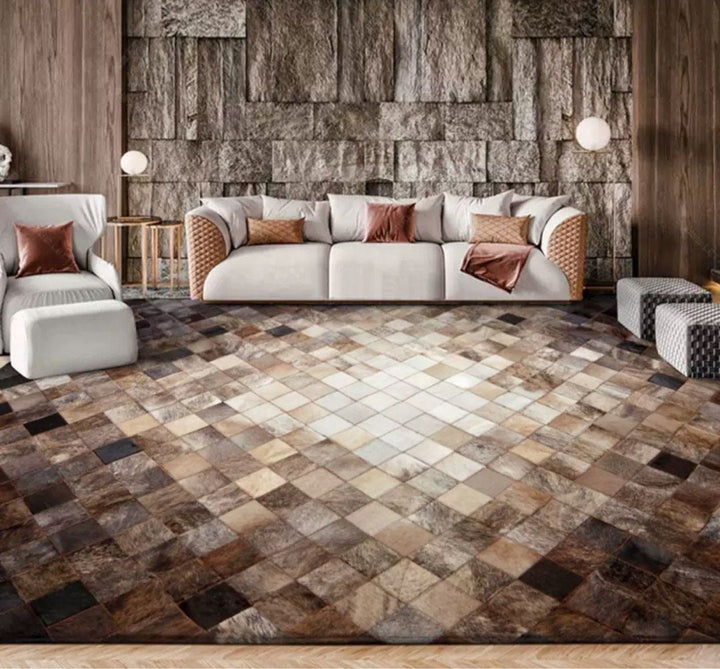 LUCIUS Modern Cowhide Leather Rug - Radical Homes Singapore