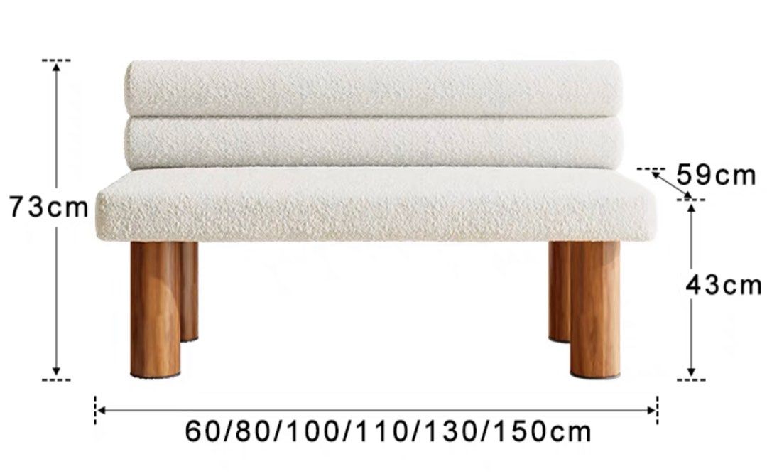 SHAYNE Modern Boucle Bench - Radical Homes Singapore