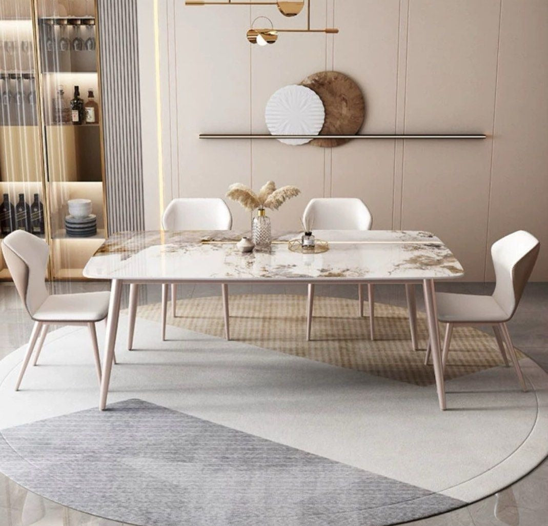 RAHMAN Modern Marble Dining Table & Chairs - Radical Homes Singapore