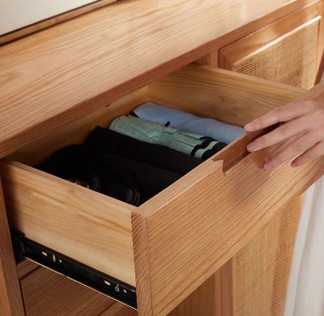 OFELIA Japandi Solid Wood Shoe Cabinet With Bench - Radical Homes Singapore
