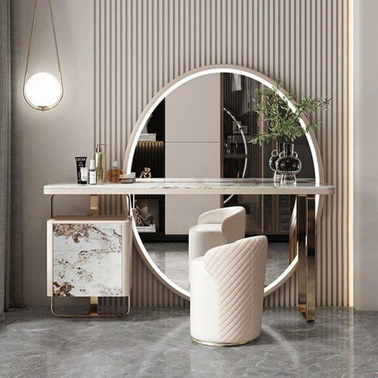 AUREQIS Modern Sintered Stone Vanity Table - Cassa Haus Singapore