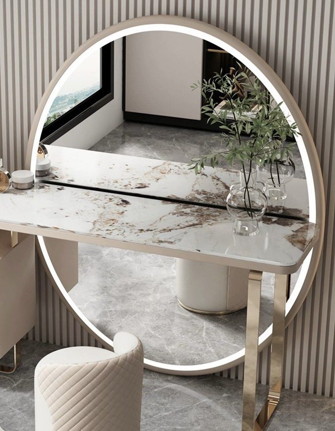 AUREQIS Modern Sintered Stone Vanity Table - Cassa Haus Singapore