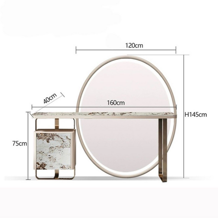 AUREQIS Modern Sintered Stone Vanity Table - Cassa Haus Singapore