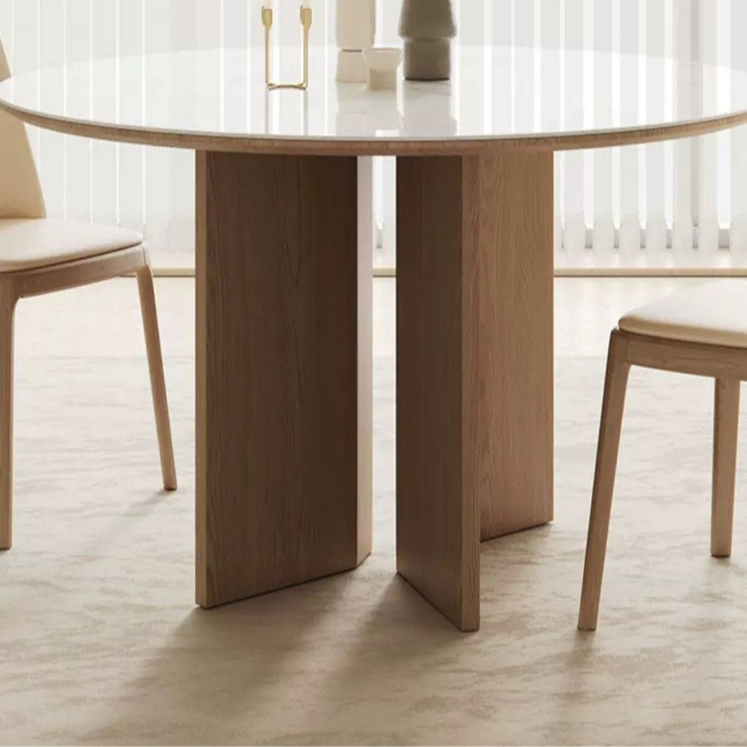 TAKAYAMA Japandi Solid Wood Round Dining Table - Radical Homes Singapore