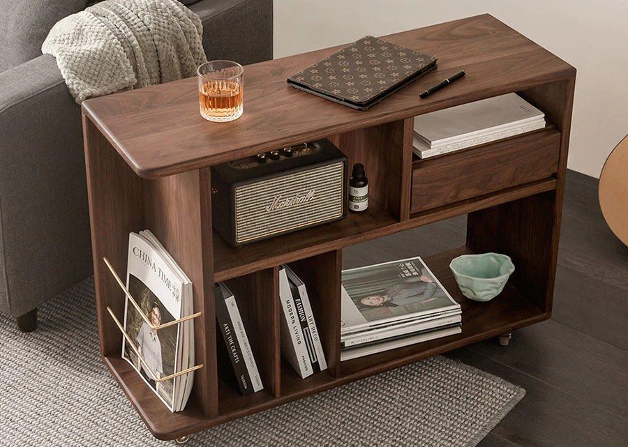 STEMON Solid Wood Sideboard with Wheels - Radical Homes Singapore