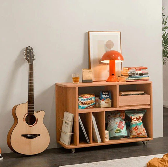 STEMON Solid Wood Sideboard with Wheels - Radical Homes Singapore