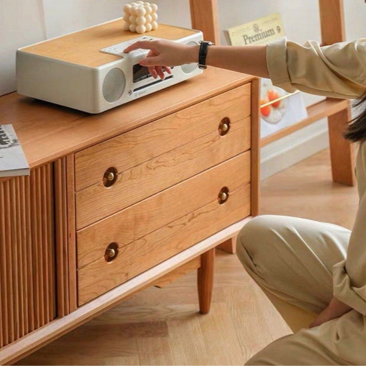 TORIS Modern Oak Wood TV Console - Radical Homes Singapore