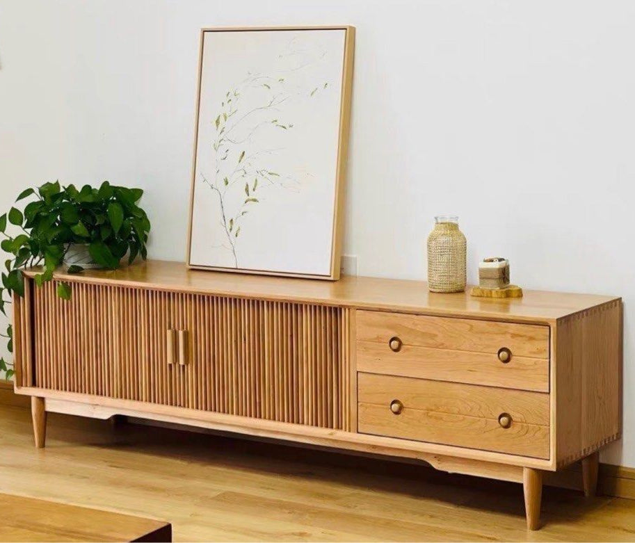 TORIS Modern Oak Wood TV Console - Radical Homes Singapore