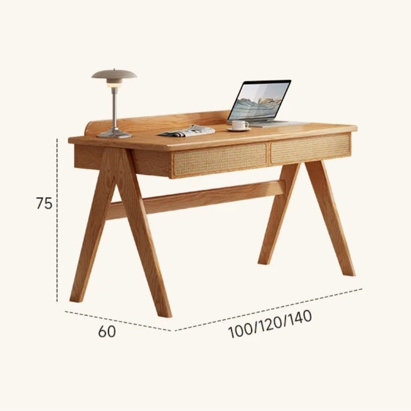 SULLIVAN Rustic Solid Wood Study Desk - Radical Homes Singapore