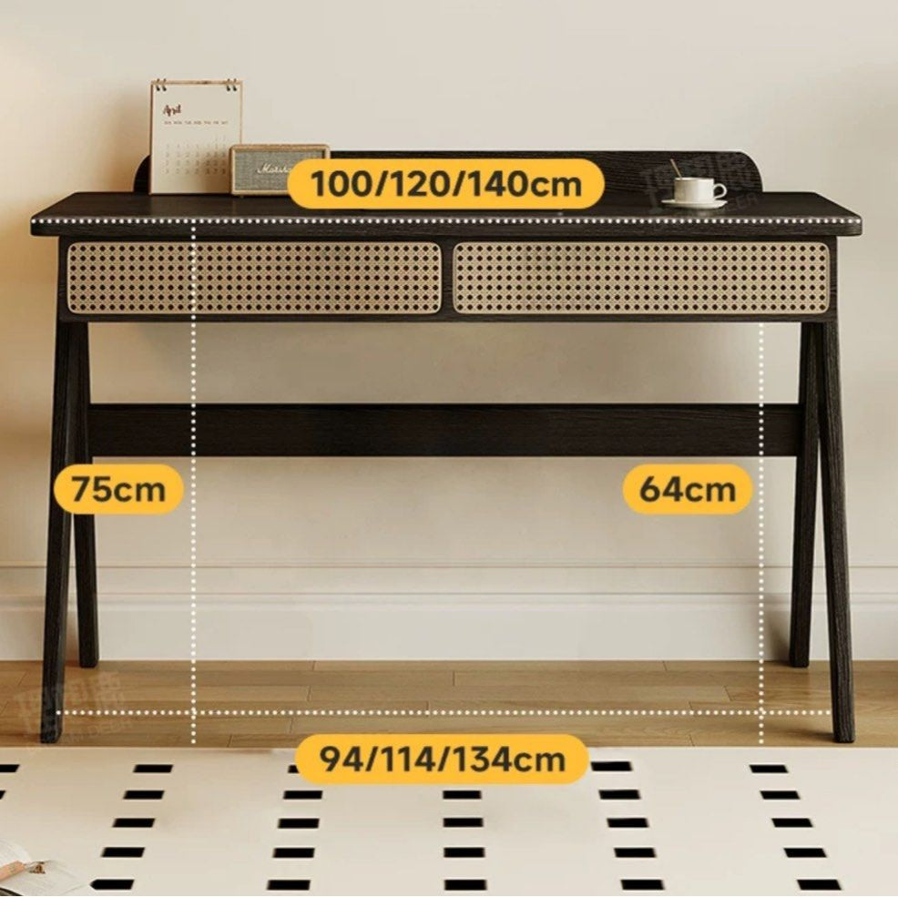 SULLIVAN Rustic Solid Wood Study Desk - Radical Homes Singapore