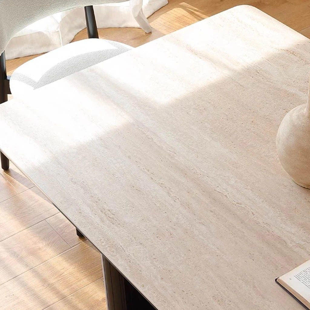 PERCY Travertine Sintered Stone Dining Table - Radical Homes Singapore