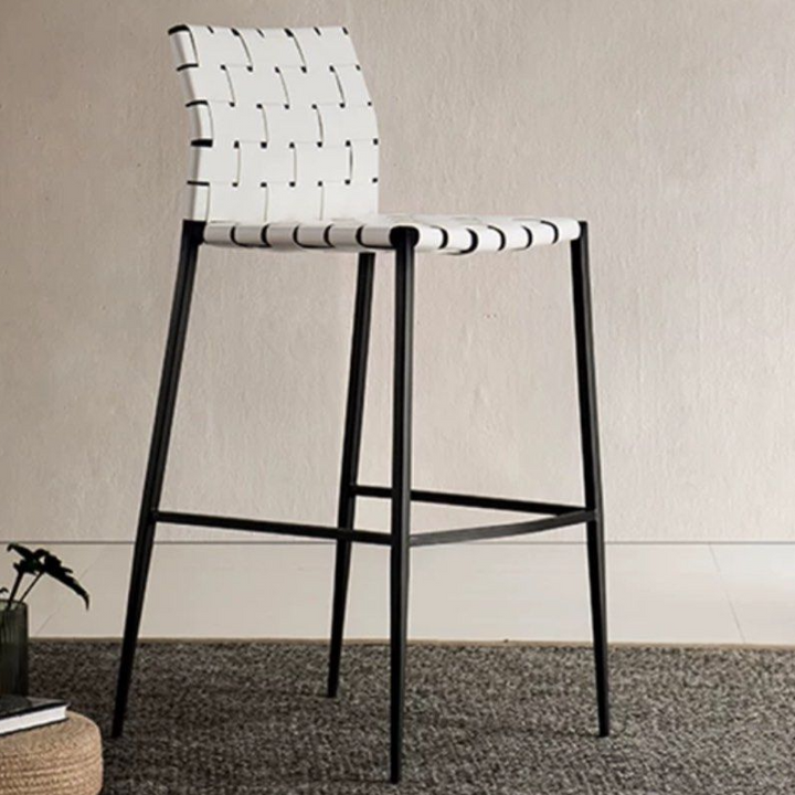 GAURE Modern Saddle Leather Bar Stool - Radical Homes Singapore