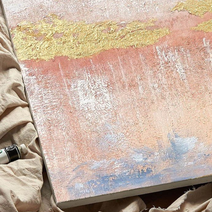 PINK Sand Hand Painted Wall Art - Radical Homes Singapore