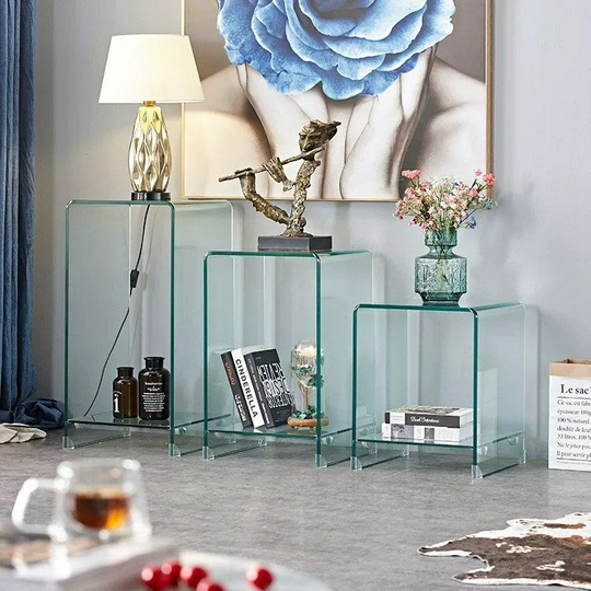 VELTRI Modern Glass Side Table - Cassa Haus Singapore