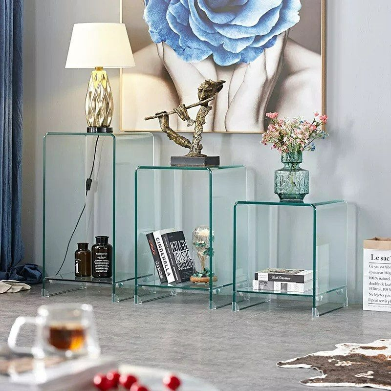 CHANI Modern Glass Side Table - Radical Homes Singapore