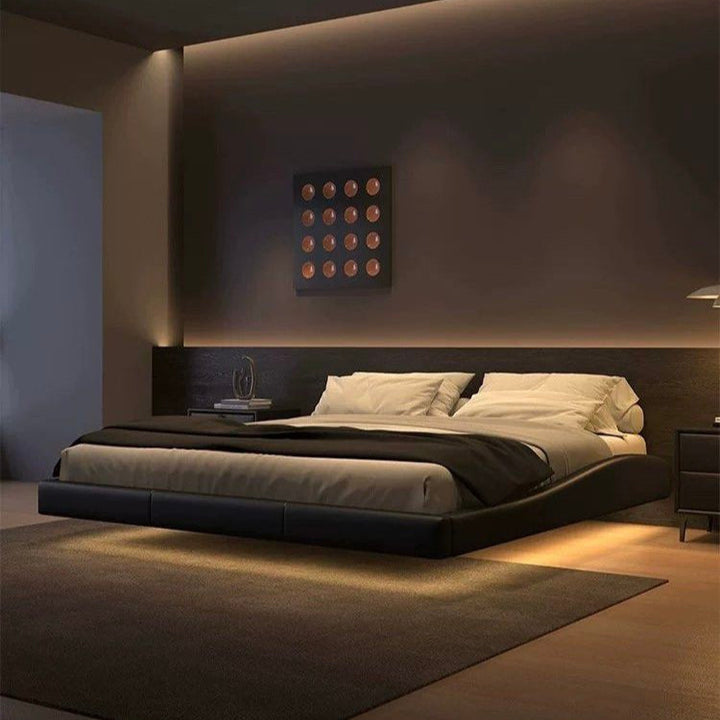 PRISM Modern Leather Floating Bedframe - Radical Homes Singapore
