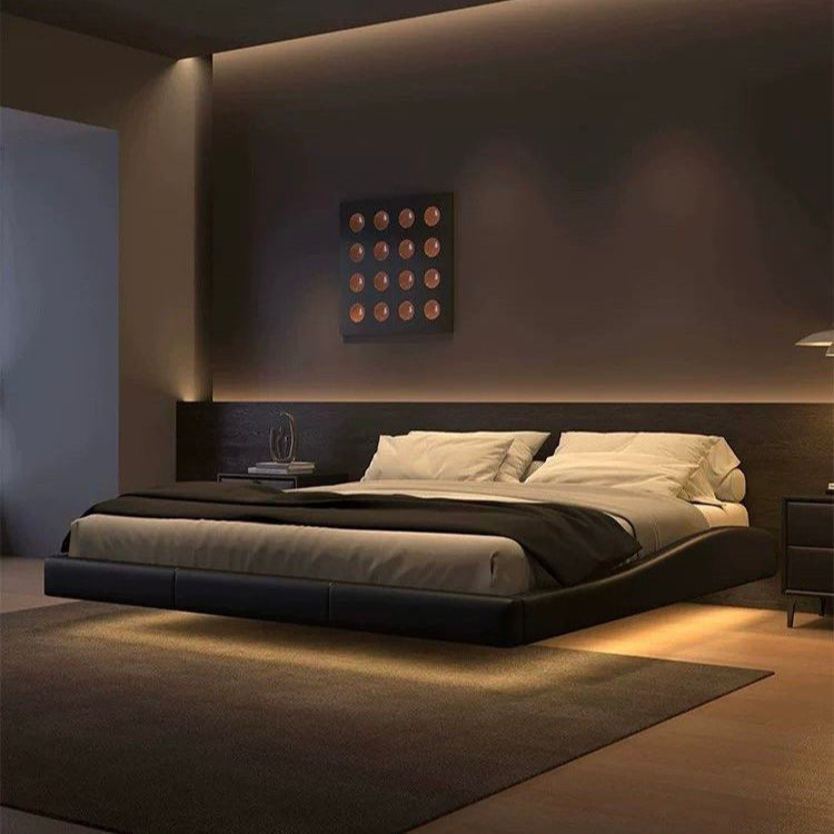 PRISM Modern Leather Floating Bedframe - Radical Homes Singapore