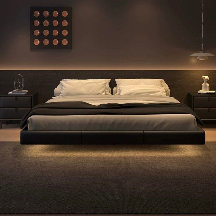 PRISM Modern Leather Floating Bedframe - Radical Homes Singapore