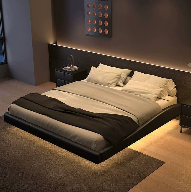 PRISM Modern Leather Floating Bedframe - Radical Homes Singapore