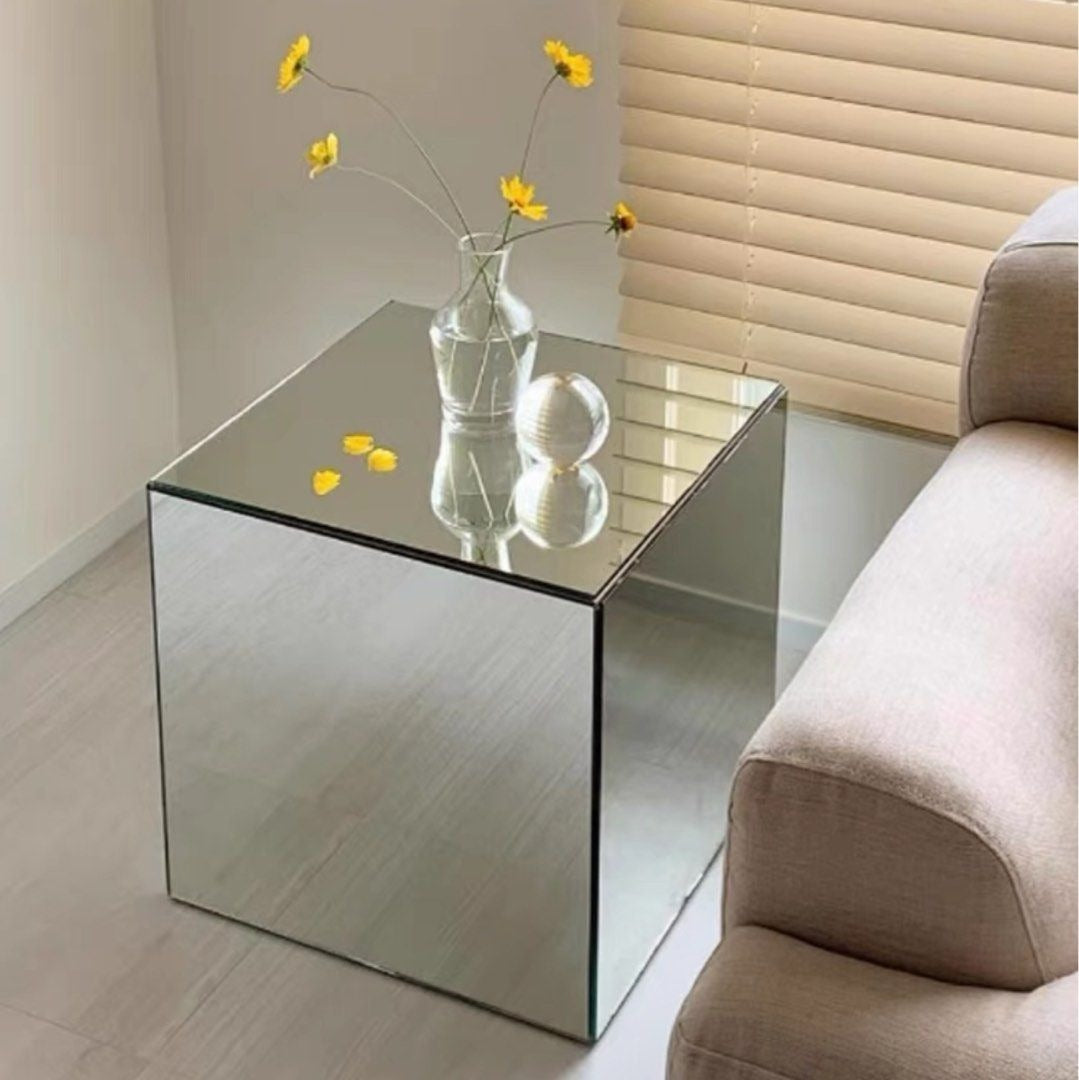 CLEMENS Modern Acrylic Mirrored Side Table - Radical Homes Singapore