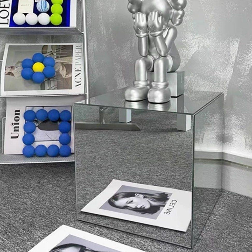 CLEMENS Modern Acrylic Mirrored Side Table - Radical Homes Singapore
