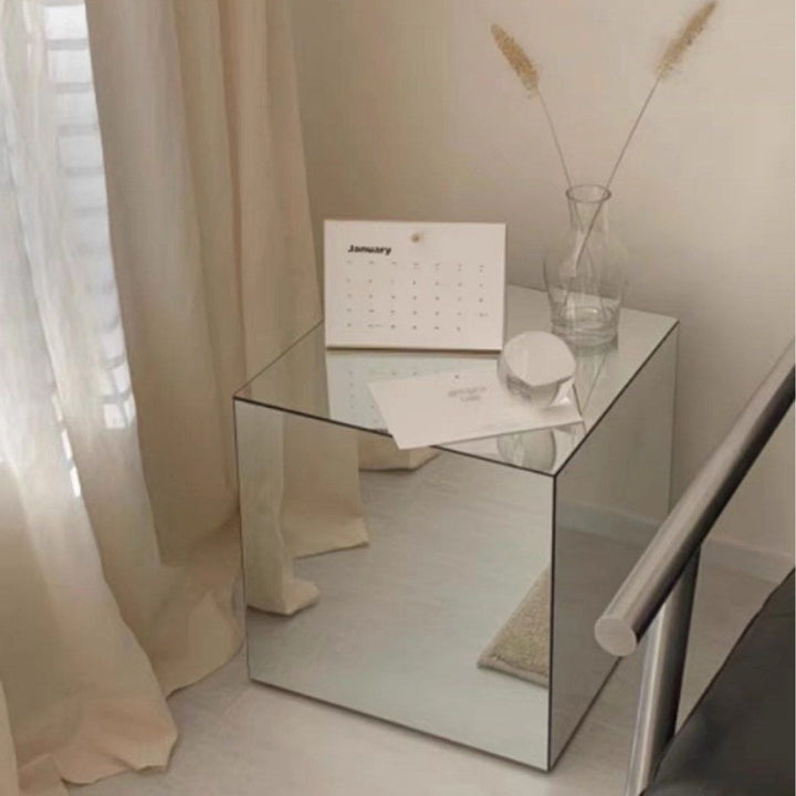 CLEMENS Modern Acrylic Mirrored Side Table - Radical Homes Singapore