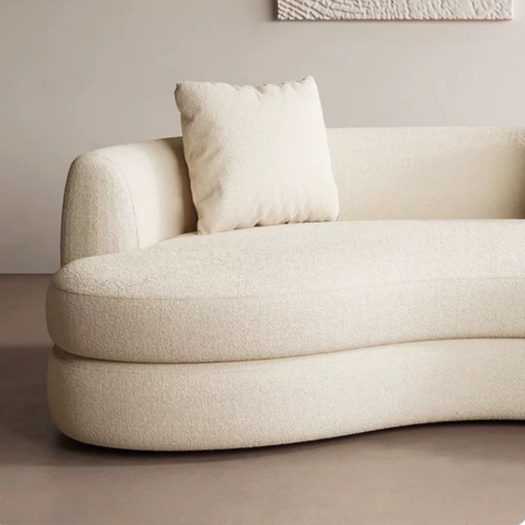 VOLARIS Modern Boucle Curved Sofa - Radical Homes Singapore