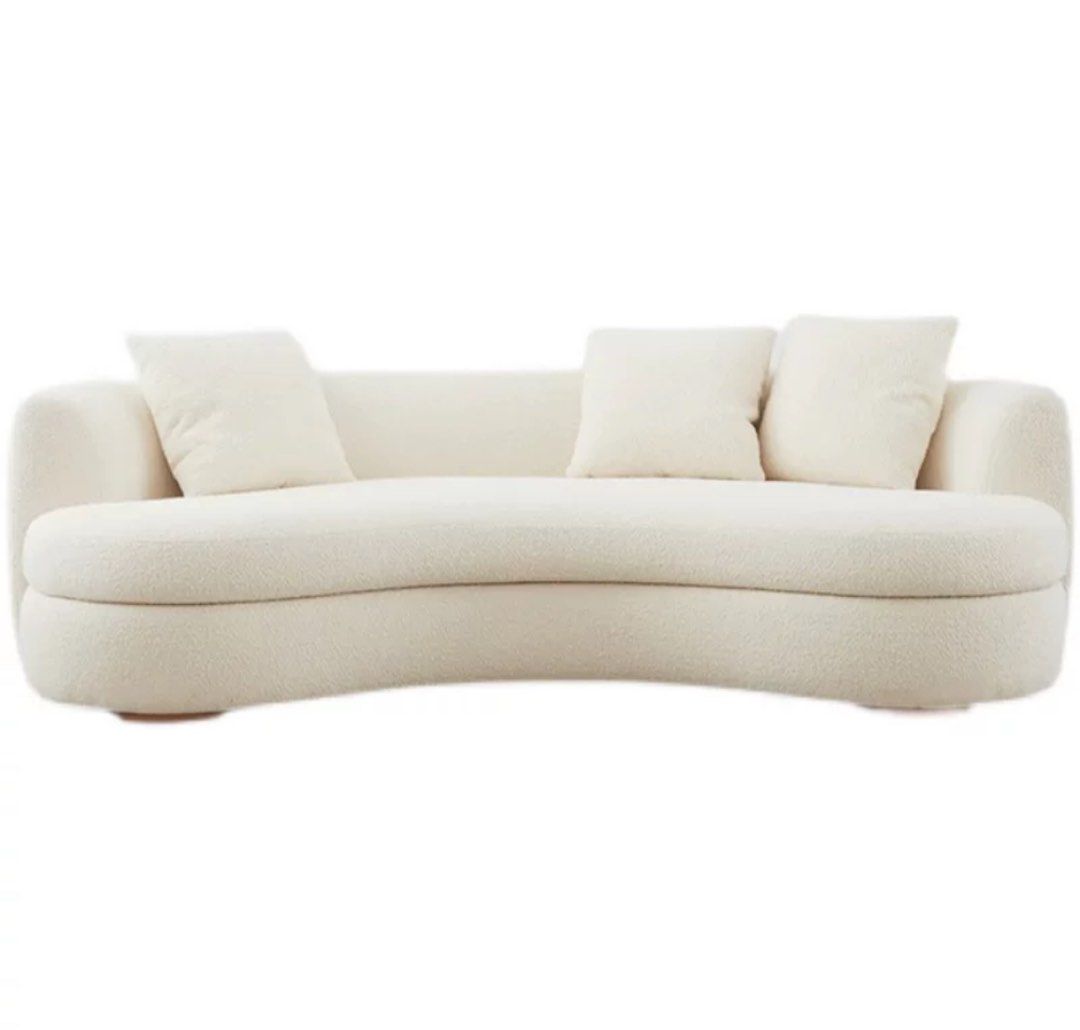 VOLARIS Modern Boucle Curved Sofa - Radical Homes Singapore