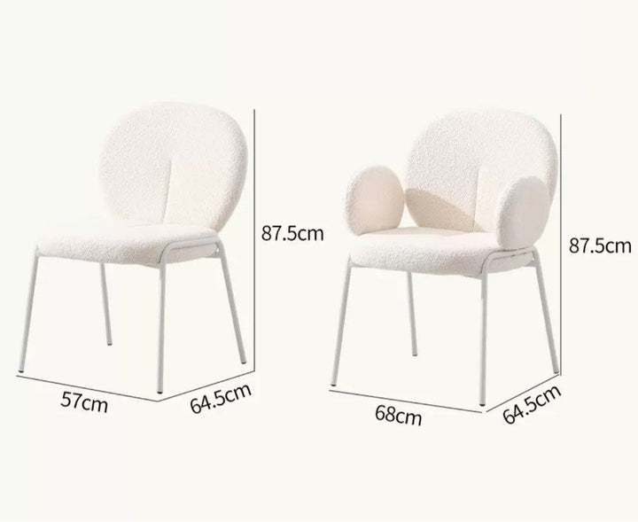 EVALORIA Modern Boucle Dining Chair - Cassa Haus Singapore