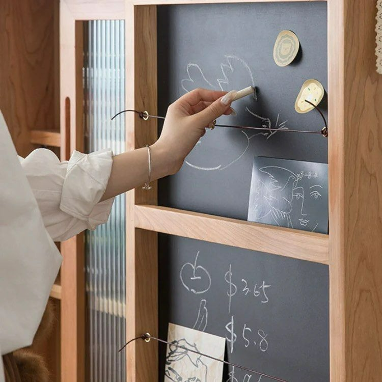STRADA Wood Bookcase With Chalkboard - Radical Homes Singapore