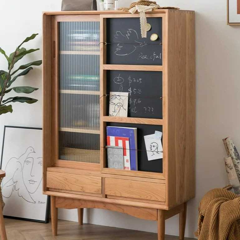 STRADA Wood Bookcase With Chalkboard - Radical Homes Singapore