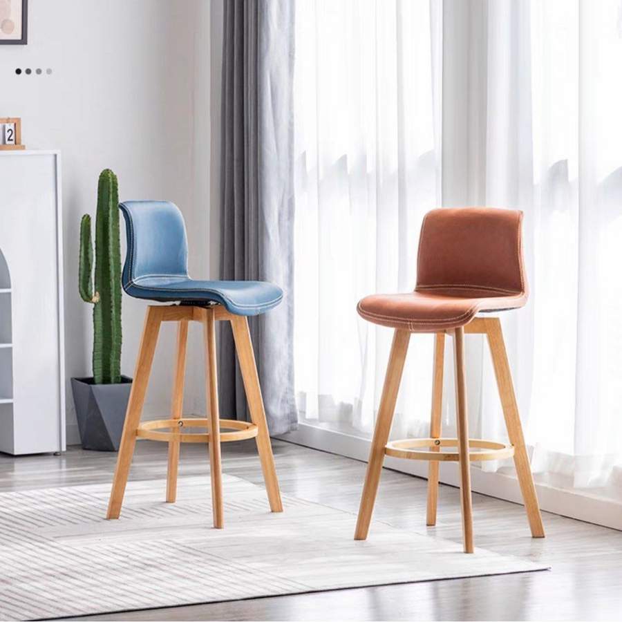 LOSA Scandinavian Solid Wood Bar Stool - Radical Homes Singapore
