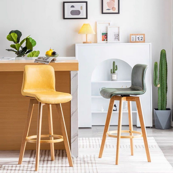 LOSA Scandinavian Solid Wood Bar Stool - Radical Homes Singapore
