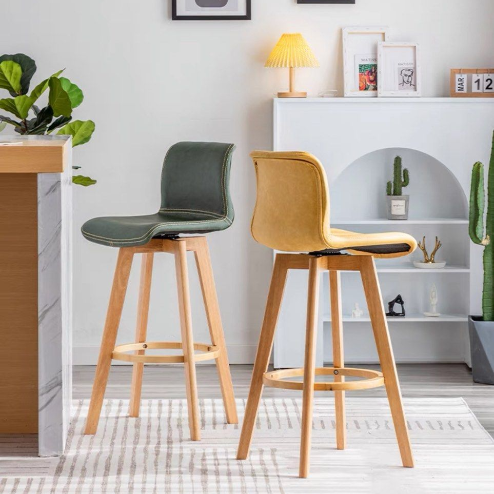LOSA Scandinavian Solid Wood Bar Stool - Radical Homes Singapore