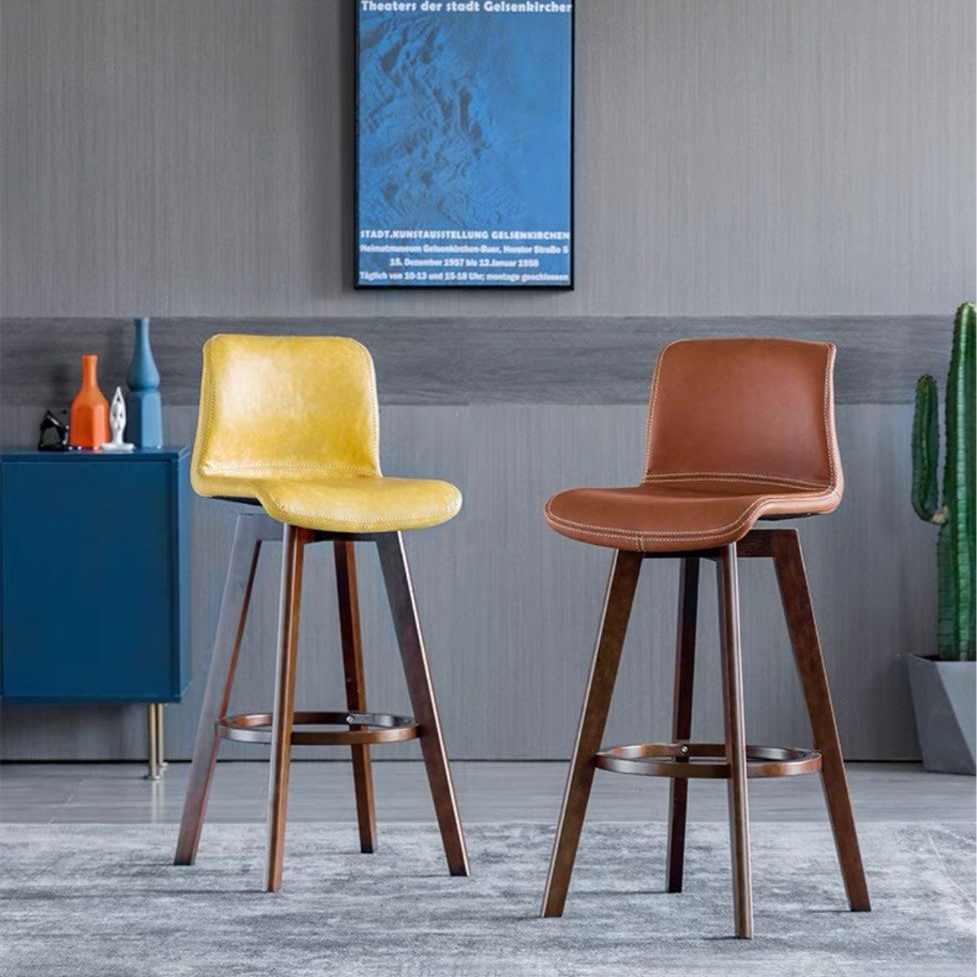 LOSA Scandinavian Solid Wood Bar Stool - Radical Homes Singapore