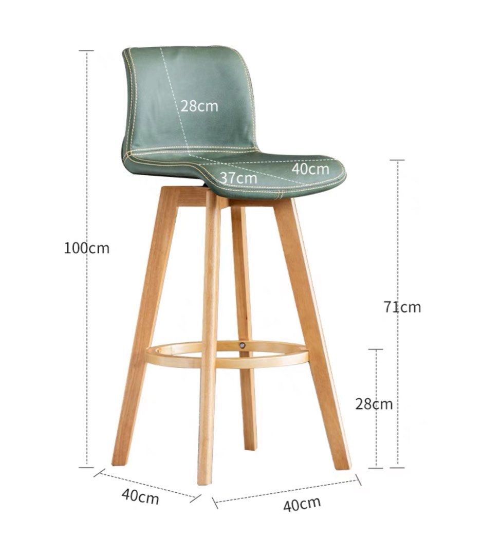 LOSA Scandinavian Solid Wood Bar Stool - Radical Homes Singapore