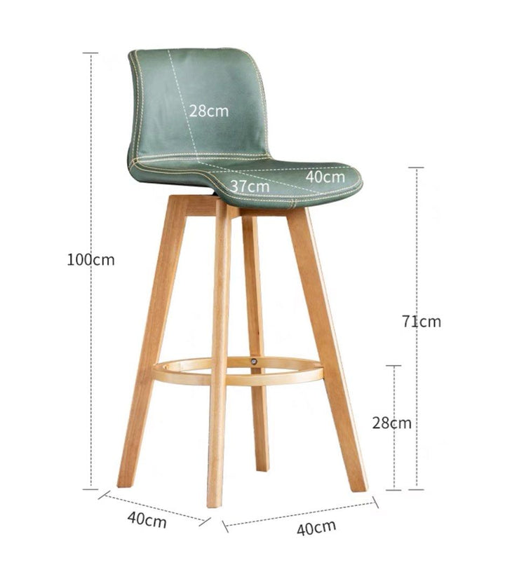 LOSA Scandinavian Solid Wood Bar Stool - Radical Homes Singapore