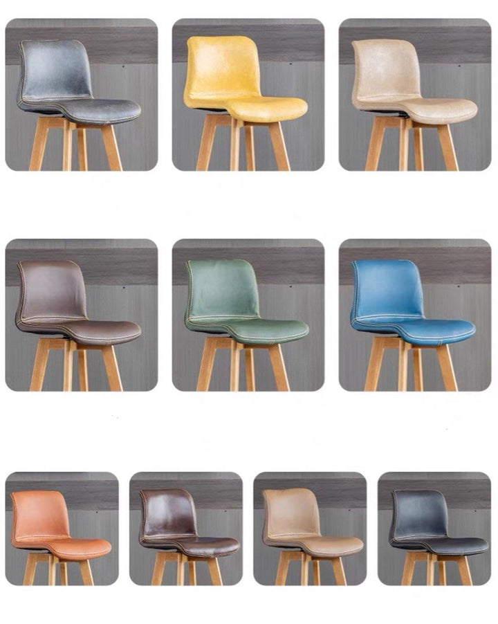 LOSA Scandinavian Solid Wood Bar Stool - Radical Homes Singapore