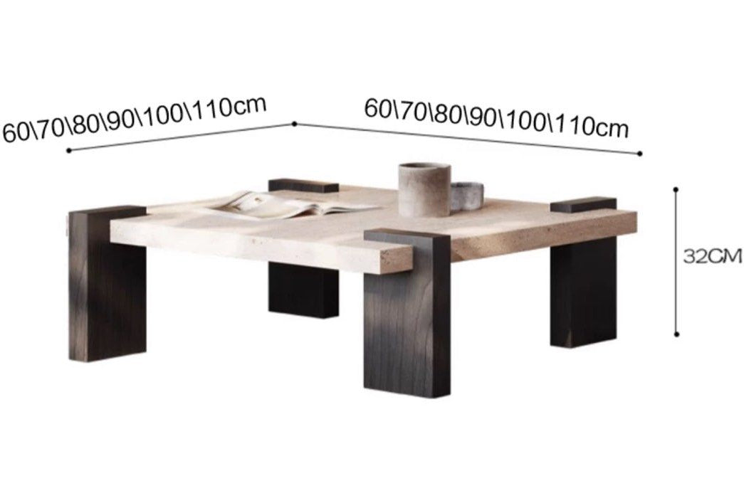 STEFANI Modern Travertine Coffee Table - Radical Homes Singapore