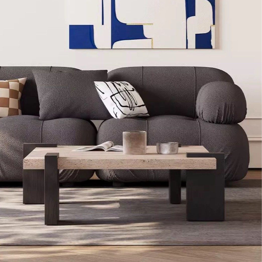 STEFANI Modern Travertine Coffee Table - Radical Homes Singapore