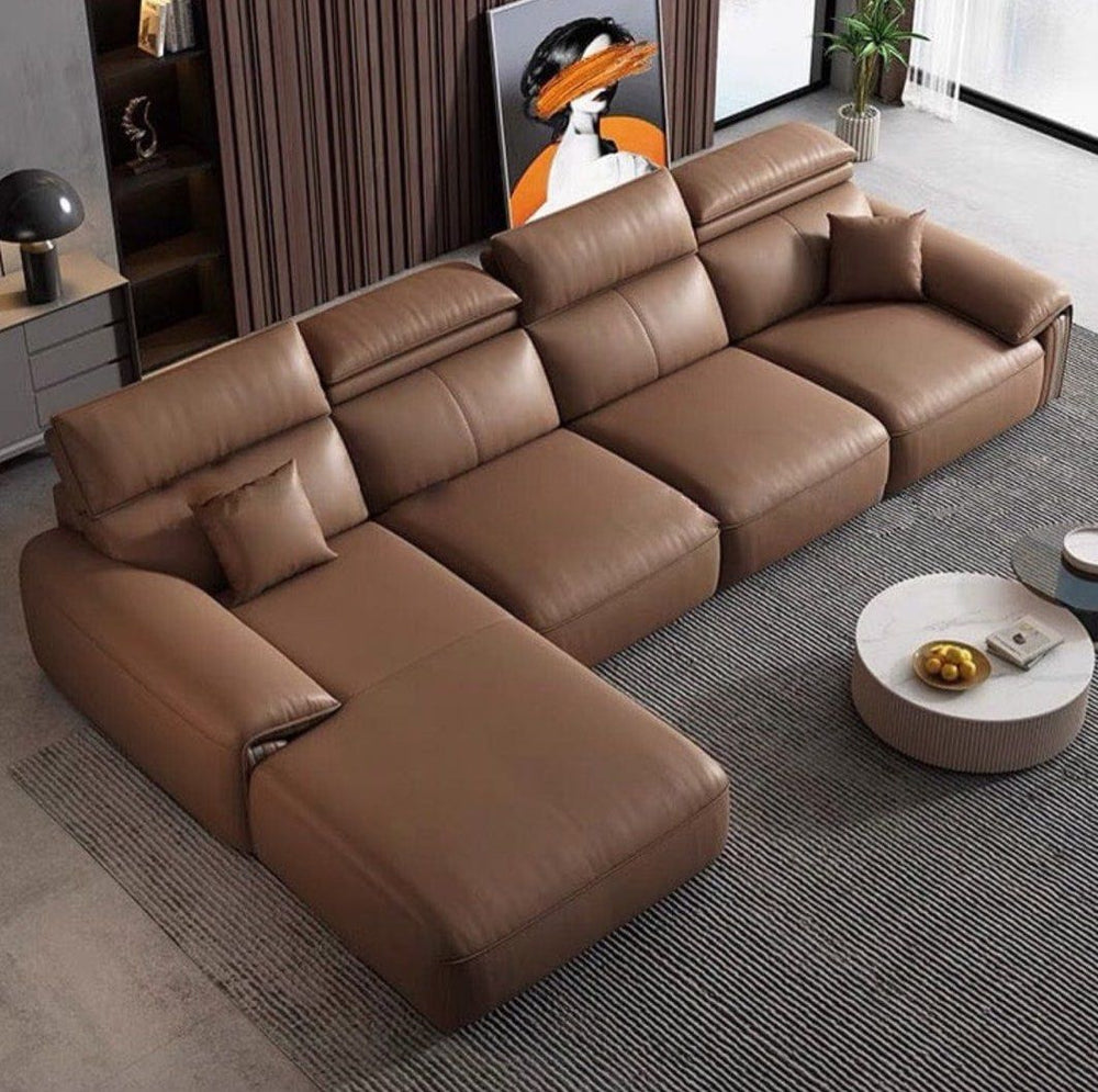 ZAVARI Modern Leather Sectional Sofa - Radical Homes Singapore