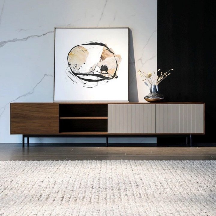VERLAINE Rustic Walnut TV Console - Radical Homes Singapore