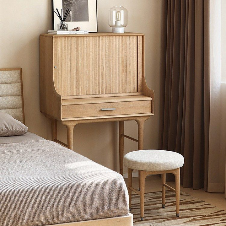 REMES Rustic Solid Wood Vanity Table - Radical Homes Singapore