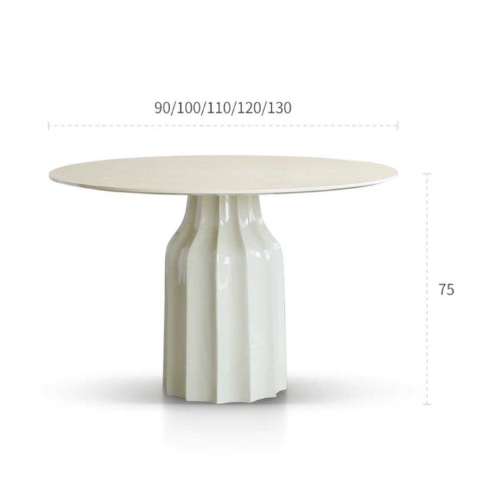 KOCA Japandi Sintered Stone Round Dining Table - Radical Homes Singapore