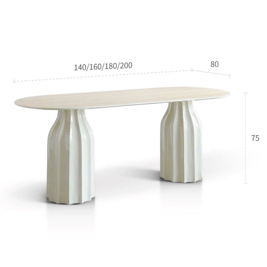 KOCA Japandi Sintered Stone Round Dining Table - Radical Homes Singapore