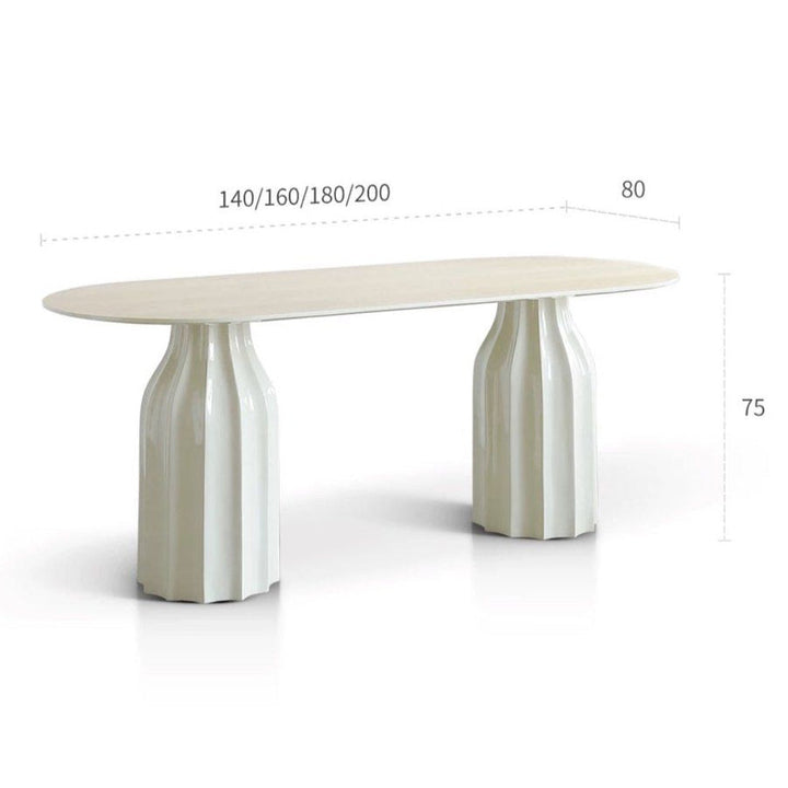 KOCA Japandi Sintered Stone Round Dining Table - Radical Homes Singapore