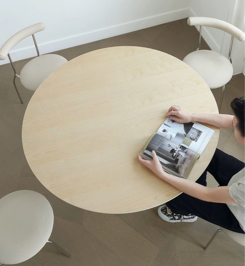 KOCA Japandi Sintered Stone Round Dining Table - Radical Homes Singapore